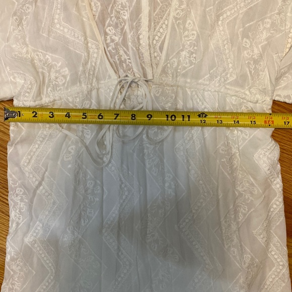 New Vici Olivaceous Boho Festival Goddess White Dress - Picture 12 of 13